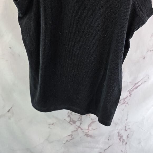 Anthropologie Top Womens Large Black Tank Ribbed Muscle Crew High Neck Crop Tla - Picture 7 of 9